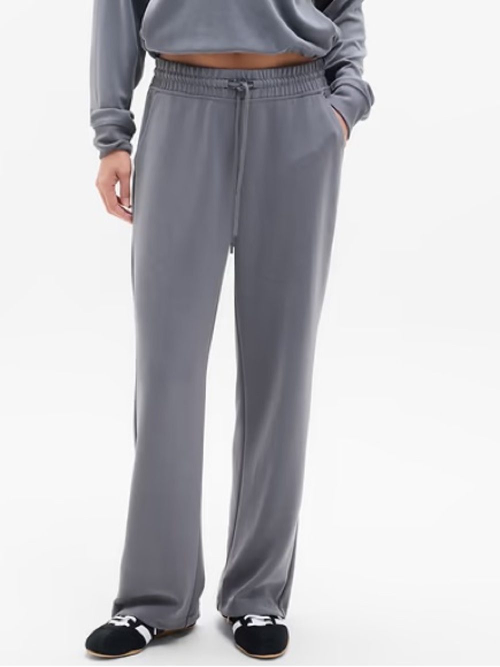 Athleta Seasoft Mid Rise Straight Pants Women’s Size S Pull On Modal Plush Knit
